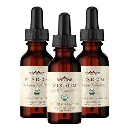 Organic Turmeric, Frankincense and Myrrh – Herbal Supplement Blend for Energy, Detox, Focus, Immunity & Stress – Non-GMO Vegan Tonic with Milk Thistle – Wisdom Bible Based Blend – 2oz Liquid Drops - style: Pack of 3
