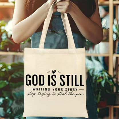 Faith Canvas Tote Bag, Christian Gifts for Women Mama Sister Inspirational Bible Verse Birthday Christmas - color: Faith Based 877