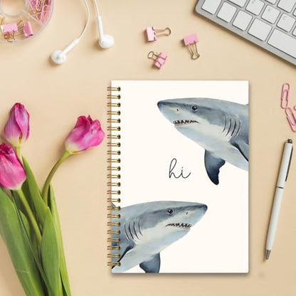 Shark Notebook for WomenGirls, Cute Shark Gifts for Animal Lovers A5 - color: Shark