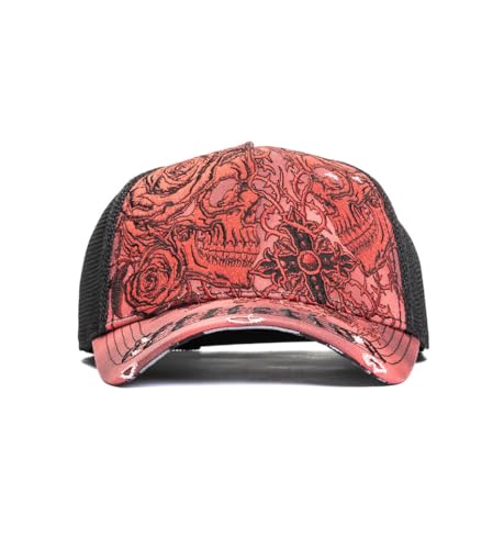 Affliction Men's Baseball Cap, Gothic Style, Embroidered Pattern - color: Black (Forgotten)