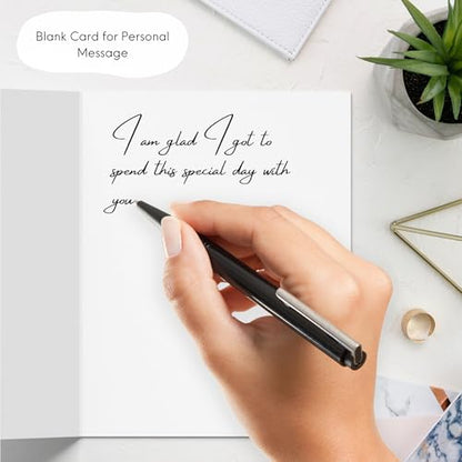 Religious Card Baptism, Christian Bible Quote, Christening, First Communion, Confirmation, or Wedding Card | Cute Prayer & Inspirational Greeting Card, Blank Inside, Thoughtful Gift by Aly Lou (Be Strong And Courageous) - color: Be Strong And Courageous