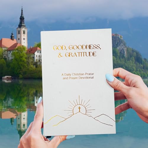 Christian Devotional Journal - God, Goodness & Gratitude - 2027 Faith-Based Gratitude and Prayer Journal for Daily Prayers, Bible Study, and Spiritual Growth - White Leather Hardcover - color: White