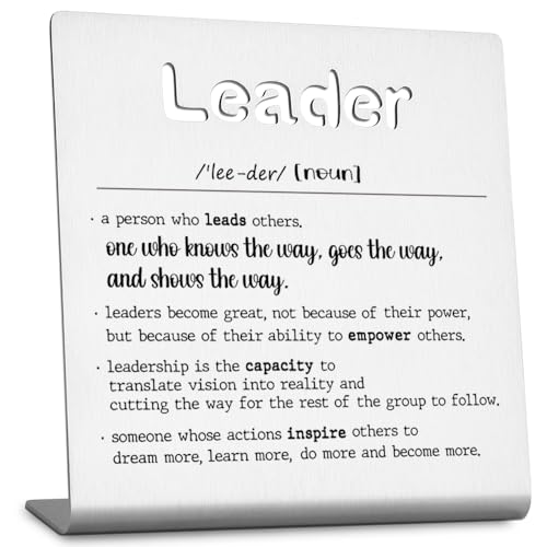 FOKCBOCM Thank You Leader Gifts for Boss Mentor Teacher Retirement Farewell Going Away New Job Leaving Gift Birthday for Leader Mentor Leader Definition Decorative Sign. - style: Leader