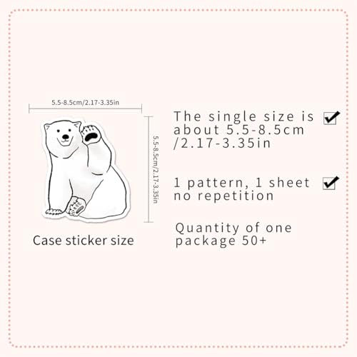 50Pcs Polar Bear Stickers Waterproof Vinyl Decals - color: Polar Bear