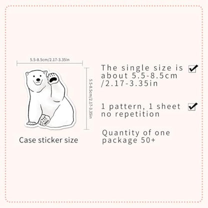 50Pcs Polar Bear Stickers Waterproof Vinyl Decals - color: Polar Bear