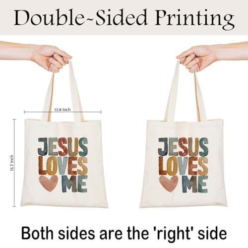 Christian Canvas Tote Bag for Women, Inspirational Faith Shoulder Bag - color: Jesus 01