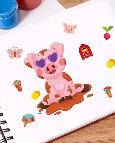 48 Farm Animal Make-a-Face Sticker Sheets for Kids - style: Farm Fun