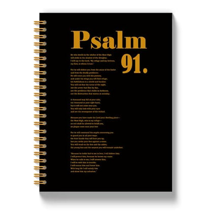 Christian Journal for Women, Psalm 91 Bible Notebooks for Note Taking, Christian Gifts for Women, Inspirational Bible Verse Religious Spiral Notebook 5.5x8.3 Inch - color: PSALM 91 02