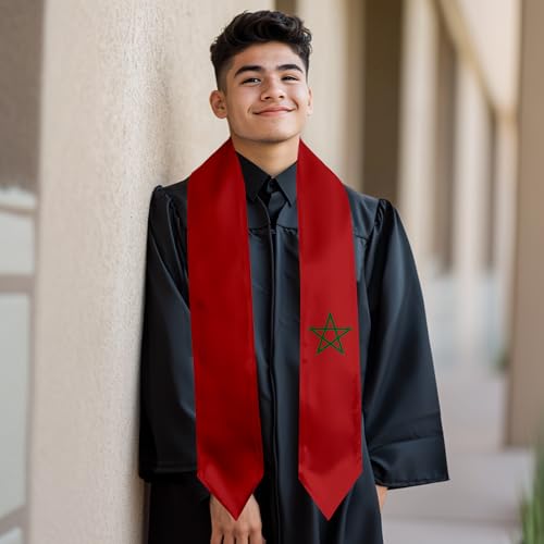 Graduation Satin Sash Scarf 72" Stole - color: Morocco Flag