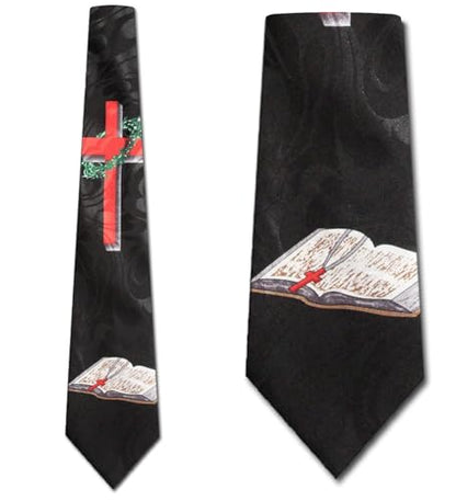 Cross Ties Mens Bible Necktie Religious Tie for Men Christian Neckties
