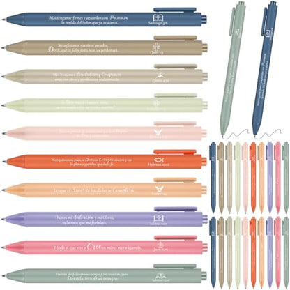 Supervitae 50 Pcs Spanish Bible Verse Pens Christian Pens Bulk, Light Color - color: Light Color