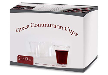 Grace Communion Cups - Disposable Plastic 2000 per box - Fits Standard Holy Communion Trays