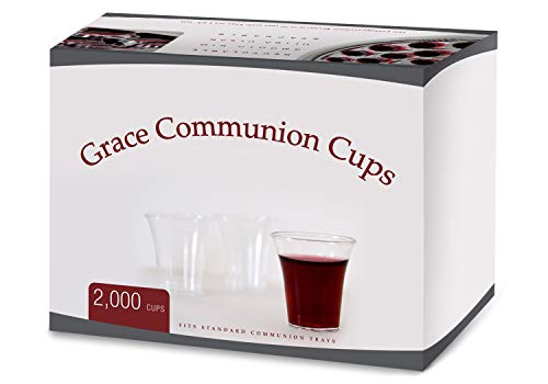 Grace Communion Cups - Disposable Plastic 2000 per box - Fits Standard Holy Communion Trays