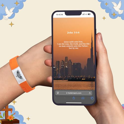 EYxsaxenk Colorful Religious Scripture Daily Bible Verse NFC Bracelets Set - color: Set C