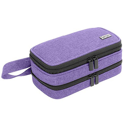 LUXJA Double-Layer Essential Oil Case Holds 12 Bottles, Purple - color: Purple
