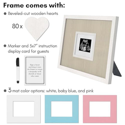 Americanflat 12x16 Shadow Box Frame - Matted to 3x4 - White - color: White