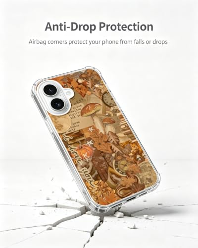 Fall Aesthetic Case Compatible with iPhone 17, Orange Leaves Pumpkins Phone Cover for iPhone 17 - color: Fall Aesthetic