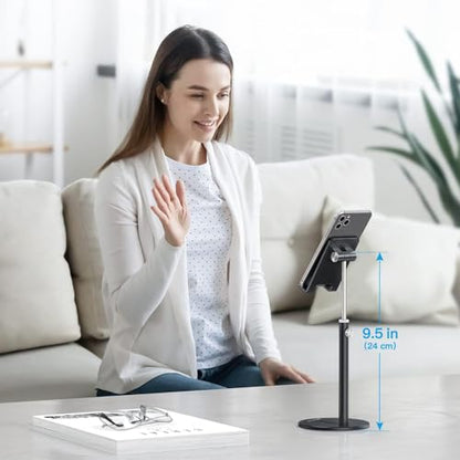 OMOTON CA04 Aluminum Tablet Phone Stand, Adjustable Desk Stand Black - color: Black