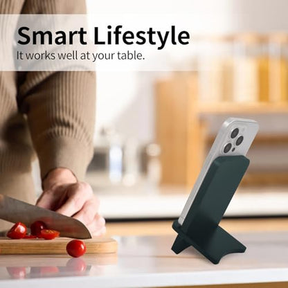 Cell Phone Stands, Desktop Stand, Luxury Nature Wood Simple Phone Stand, Compatible with iPhone & All Cell Phones, Ultra-Stable, Portable & Non-Slip Design, 2 Pieces, Green - color: Green