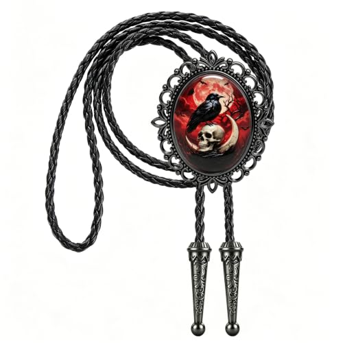 GelConnie Gothic Bolo Tie for Men Women 3D Art Western Cowboy Necktie - color: Skull Bolo Tie