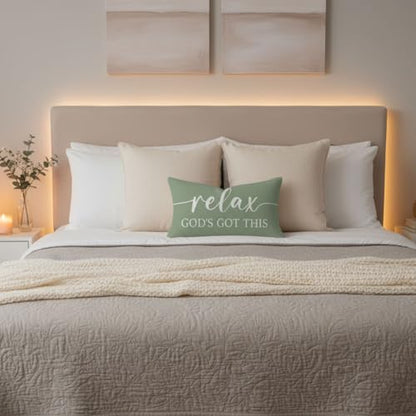 Decorative Throw Pillow Covers 12x20 Inch Set of 2 – Deep Sage - color: Deep Sage