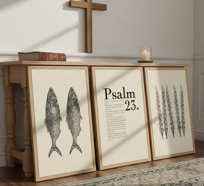 Suvinor 3 Pcs Jesus Feeds The 5000 Canvas Wall Art 16x24in Unframed - color: Poster, size: 24L" x 16W"