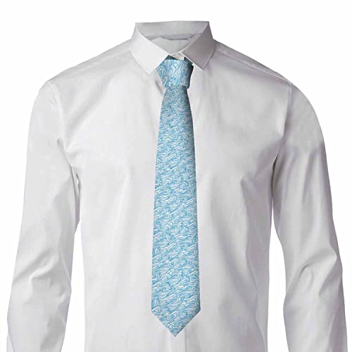Black Dots Men's Neckties Retro Classic Circle Geometry Men's Tie for Mens Teens Business Work Casual Wedding Party - color: Blue Ripple