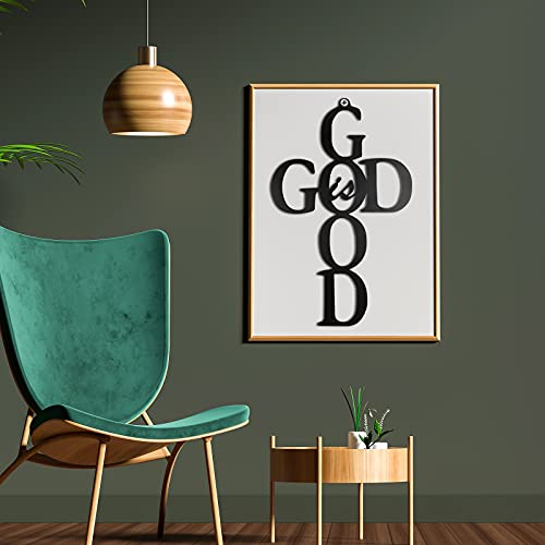 God is Good Black Cross Metal Wall Art Hanging Sign Nice Religious Decor Present for Home Wall Decoration in Family Office (Metal, 9.84 x 15.75 Inch) - size: 9.84 x 15.75 Inch
