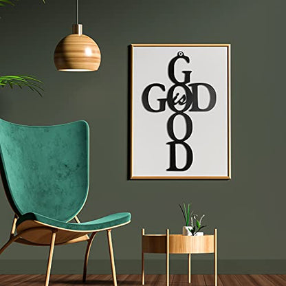 God is Good Black Cross Metal Wall Art Hanging Sign Nice Religious Decor Present for Home Wall Decoration in Family Office (Metal, 9.84 x 15.75 Inch) - size: 9.84 x 15.75 Inch