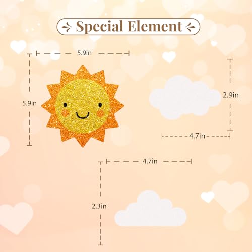 Sunshine Cake Topper, Sunshine Baby Shower Cake Decor, Gold Glitter Smile Sun and Cloud Cake Topper for Boy Girl, You are My Sunshine Birthday Party Decoration - style: Sun
