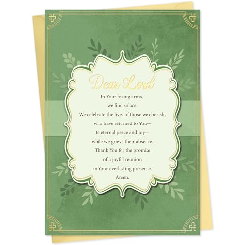 Green Religious Sympathy Card with Envelope (Dawn Approaches) - color: 3-Green Dear Loid