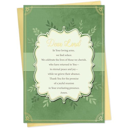 Green Religious Sympathy Card with Envelope (Dawn Approaches) - color: 3-Green Dear Loid