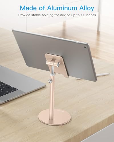 OMOTON CA04 Aluminum Tablet Phone Stand, Adjustable Desk Stand Gold - color: Gold