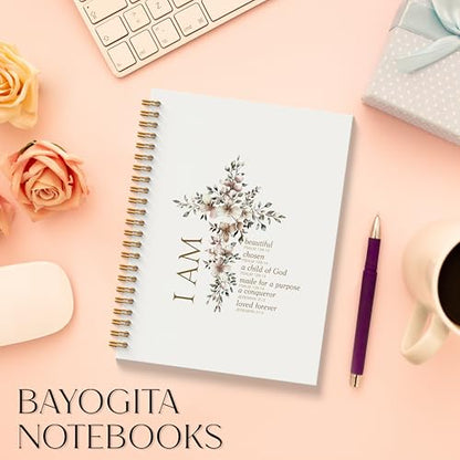 Inspirational Christian Notebook - Bible Verse Journal, Prayer Spiral Notebook, Motivational Christian School Supplies Notebooks, Inspirational Christian Gifts, Coworker Gifts, 11.8x8.66 Inches - color: Colour-1-A4