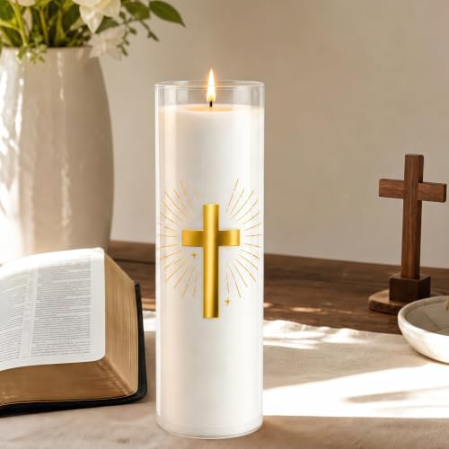 Pure Beeswax Candles, 120-Hour Long Burning, White Prayer Candle, 2x7.9 - size: 2 × 7.9 inches