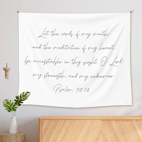EGBTL Christian Tapestry, Bible Verse Wall Tapestry for Bedroom, Religious Scripture Modern Minimalist Tapestries Wall Hanging Decor for Home Church Office Living Room, 50x60 Inches