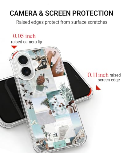 Turtle Aesthetic Collage Phone Case Compatible with iPhone 17, Pastel Summer Vibe Beach Ocean Phone Cover for iPhone 17 - color: Summer Turtle