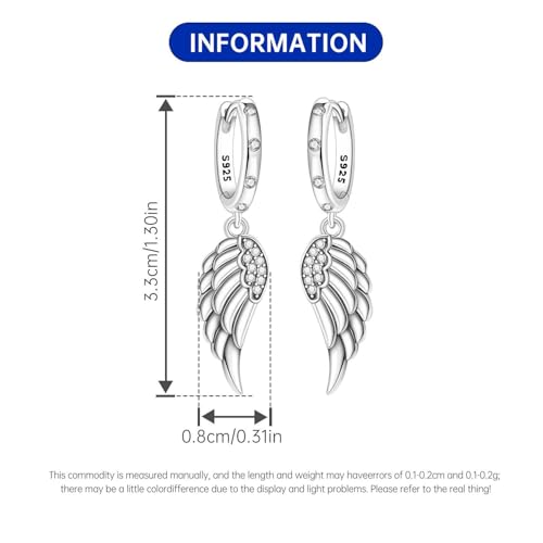 925 Sterling Silver Drop & Dangle Earrings for Women,Butterfly Dragonfly and Bee|Flower and leaf Earrings, Suitable for Sensitive Ears Fashion Jewelry Gift- Hypoallergenic Earrings - color: Wings