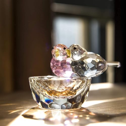 3.3'' Crystal Bird Figurine Collectible Art Glass Animal Gifts for Women - style: Double Birds
