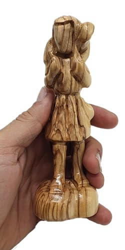 Zuluf Hand-Carved Olive Wood Good Shepherd Jesus with Lamb - Authentic Bethlehem Craftsmanship | Premium Religious Décor 5.7 INCHES FIG016