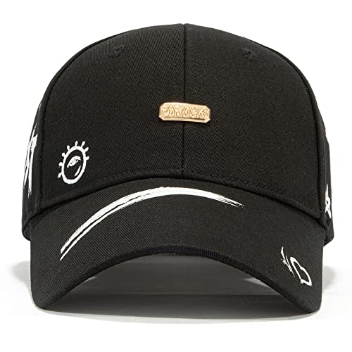 Baseball Cap for Women Men - Adjustable Size Hat - color: Black-2