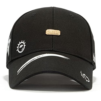 Baseball Cap for Women Men - Adjustable Size Hat - color: Black-2