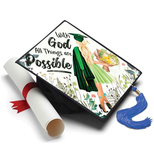Tassel Toppers Woman Custom Graduation Cap, Graduation Cap Topper & Design - color: Black and White
