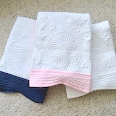 Personalized Baptism Blanket Quilt with Embroidered Crest Design, Custom Name or Mongram Heirloom Gift for Boy or Girl, Christening Baptism