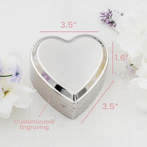Cherished Moments Personalized Cross Jewelry Box, Heart Keepsake - color: Silver-Custom Cross