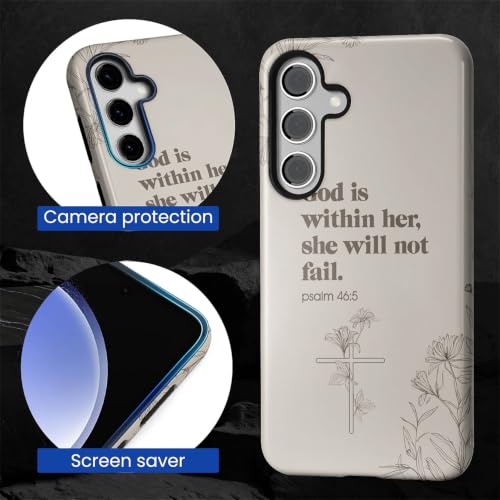 Compatible with Samsung Galaxy S24 Full Body Matte Case Hard Shell Shockproof Screen Lens Protection for Girl Boy Cute Pattern Christian Bible Verse Religious Scripture Jesus - color: Christian Bible Verse Religious Scripture Jesus, size: Samsung Galaxy S