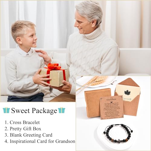EFVISD Cross Bracelet Gifts for Boys Girls Christian Religious Gifts - color: Grandson