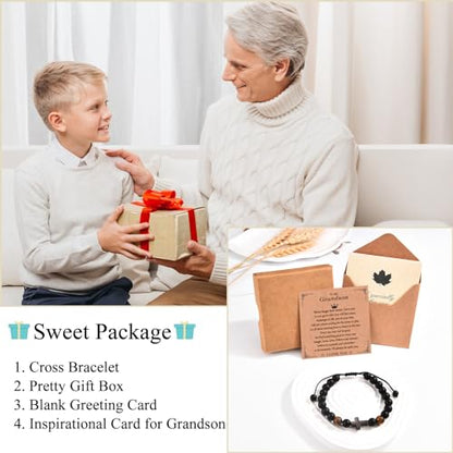 EFVISD Cross Bracelet Gifts for Boys Girls Christian Religious Gifts - color: Grandson