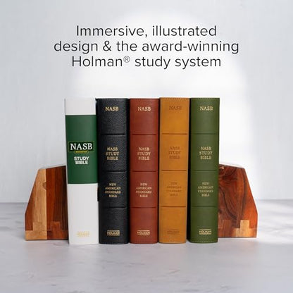 NASB Study Bible, Black Genuine Leather, Full-Color, Red Letter, Study Notes and Commentary, Illustrations, Book Introductions, Articles, Word Studies, Outlines, Timelines, Maps