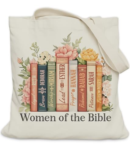 Aesthetic Christian Gifts Tote Bag for Church, Religious Tote Bag for Bible Study, Medium Size with Inner Pocket - color: Multicolor